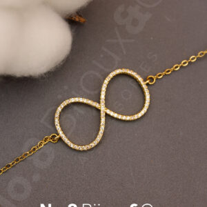 Xuping 14K Altın Rengi Sonsuzluk Figürlü Zirkon Taşlı Bileklik (17+4 cm Ayarlanabilir) - Görsel 2