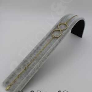 Xuping 14K Altın Rengi Sonsuzluk Figürlü Zirkon Taşlı Bileklik (17+4 cm Ayarlanabilir) - Görsel 3