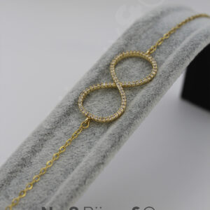 Xuping 14K Altın Rengi Sonsuzluk Figürlü Zirkon Taşlı Bileklik (17+4 cm Ayarlanabilir) - Görsel 4