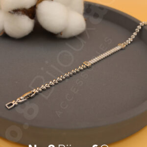 Xuping Beyaz Altın Görünümlü Baget Taşlı Yaprak Zincir Bileklik (17,5+1,5 Cm Ek Parçalı) - Görsel 3