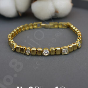 Xuping 14K Altın Görünümlü Çoklu Form Zirkon Taşlı Bileklik (17+2 Cm Ek Parçalı) - Görsel 1