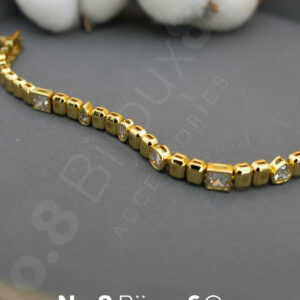 Xuping 14K Altın Görünümlü Çoklu Form Zirkon Taşlı Bileklik (17+2 Cm Ek Parçalı) - Görsel 2