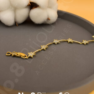 Xuping 14K Altın Görünümlü Yıldız Figürlü Pavé Taşlı Şık Bileklik (18+2 Cm Ek Parçalı) - Görsel 1