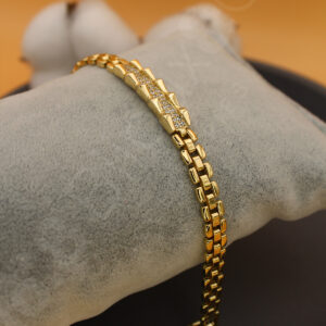 Xuping 14K Altın Görünümlü Özel Kesim Taşlı Şık Bileklik (17,5 + 2 cm Ek Parçalı) - Görsel 1