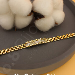 Xuping 14K Altın Görünümlü Özel Kesim Taşlı Şık Bileklik (17,5 + 2 cm Ek Parçalı) - Görsel 2