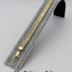 Xuping 14K Altın Görünümlü Geniş Form Dokulu Düz Zincir Bileklik (18+4 cm Ayarlanabilir) - Görsel 3