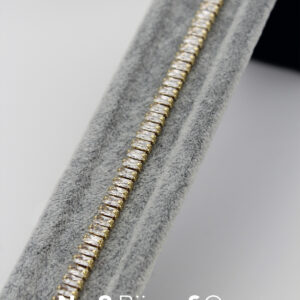 Xuping 14K Altın Görünümlü Baget Kesim Taşlı Modern Tennis Bileklik (17 Cm) - Görsel 4