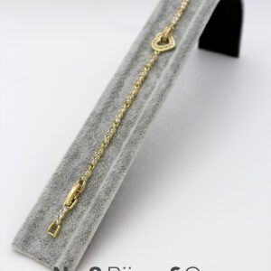 Xuping 14K Altın Kaplama Kalp Detaylı Taşlı Tasarım Bileklik (17+2 Cm Ek Parçalı) - Görsel 3