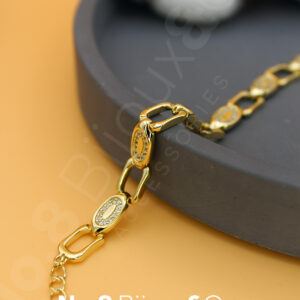 Xuping 14K Altın Görünümlü Oval Taş Detaylı Modern Zincir Bileklik (17+2,5 Cm Ayarlanabilir) - Görsel 1