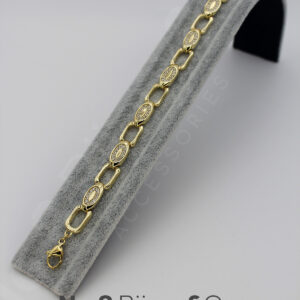 Xuping 14K Altın Görünümlü Oval Taş Detaylı Modern Zincir Bileklik (17+2,5 Cm Ayarlanabilir) - Görsel 3