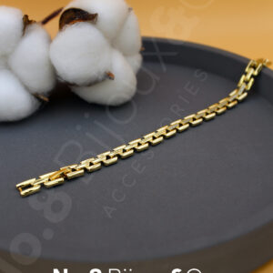 Xuping 14K Altın Görünümlü Dikdörtgen Halkalı Modern Bileklik (17,5 + 2 Cm Ek Parçalı) - Görsel 3