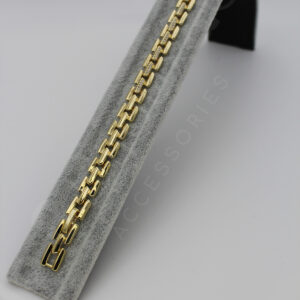 Xuping 14K Altın Görünümlü Dikdörtgen Halkalı Modern Bileklik (17,5 + 2 Cm Ek Parçalı) - Görsel 1