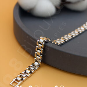 Xuping Beyaz Altın Görünümlü Aralıklı Taş Detaylı Modern Bileklik (18,5 Cm) - Görsel 1