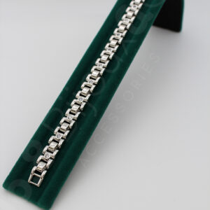 Xuping Beyaz Altın Görünümlü Aralıklı Taş Detaylı Modern Bileklik (18,5 Cm) - Görsel 3