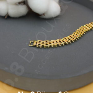 Xuping 14K Altın Rengi Pimli Örgü Formlu Modern Geniş Bileklik (19,5 Cm – 12 Mm Genişlik) - Görsel 2