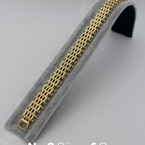 Xuping 14K Altın Rengi Pimli Örgü Formlu Modern Geniş Bileklik (19,5 Cm – 12 Mm Genişlik) - Görsel 4