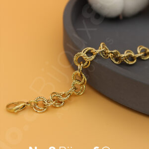 Xuping 14K Altın Görünümlü Çoklu Halkalı Şık Zincir Bileklik (18+3 Cm Ayarlanabilir) - Görsel 1