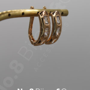 Xuping Rose Altın Rengi Işıltılı Zarif Tasarım Baget Taşlı Modern Küpe - Görsel 2