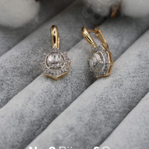 Xuping Rose Altın Rengi Kaplama Sallantılı Zirkon Taşlı Şık Küpe - Görsel 1