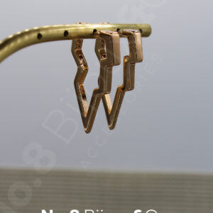 Xuping Rose Altın Rengi Yıldırım Formlu Geometrik Modern Tasarım Küpe - Görsel 2