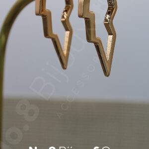 Xuping Rose Altın Rengi Yıldırım Formlu Geometrik Modern Tasarım Küpe - Görsel 3