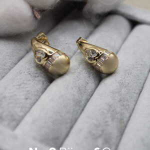 Xuping 14K Altın Rengi Zarif Damla Model Baget ve Kalp Form Kesim Taşlı Küpe - Görsel 2