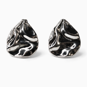 Gümüş Renk Xuping Dalgalı Form Parlak Küpe - Görsel 1