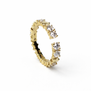 Xuping 14k Altın Renk Minimal Yıldız Figürlü Taşlı Yüzük - Görsel 2