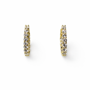 Altın Renk Xuping Zirkon Dizilimli Oval Halka Küpe - Görsel 2