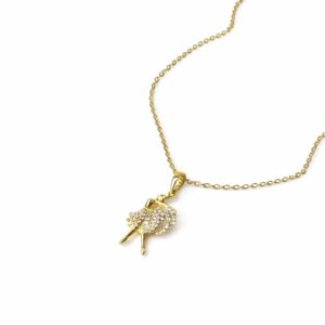 Xuping Zirkon Taş Detaylı Balerin Figürlü Zincir Kolye (45 cm Zincir) - Görsel 2