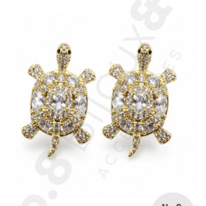 Gold Renk Xuping Zirkon Taşlı Caretta Caretta Küpe - Görsel 1
