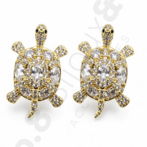 Gold Renk Xuping Zirkon Taşlı Caretta Caretta Küpe - Görsel 2
