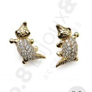 Gold Renk Xuping Gecko Model Taş Detaylı Küpe - Görsel 1