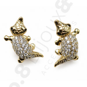 Gold Renk Xuping Gecko Model Taş Detaylı Küpe - Görsel 2