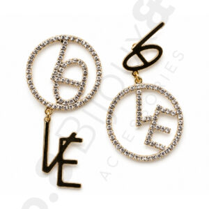 Gold Renk Xuping Love Yazılı Zirkon Taş Detaylı Sallantılı Küpe - Görsel 2